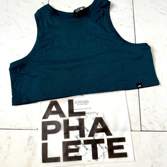 ALPHALETE LDB Muscle Tank in Dark Cyan (teal); size small - Picture 2 of 5